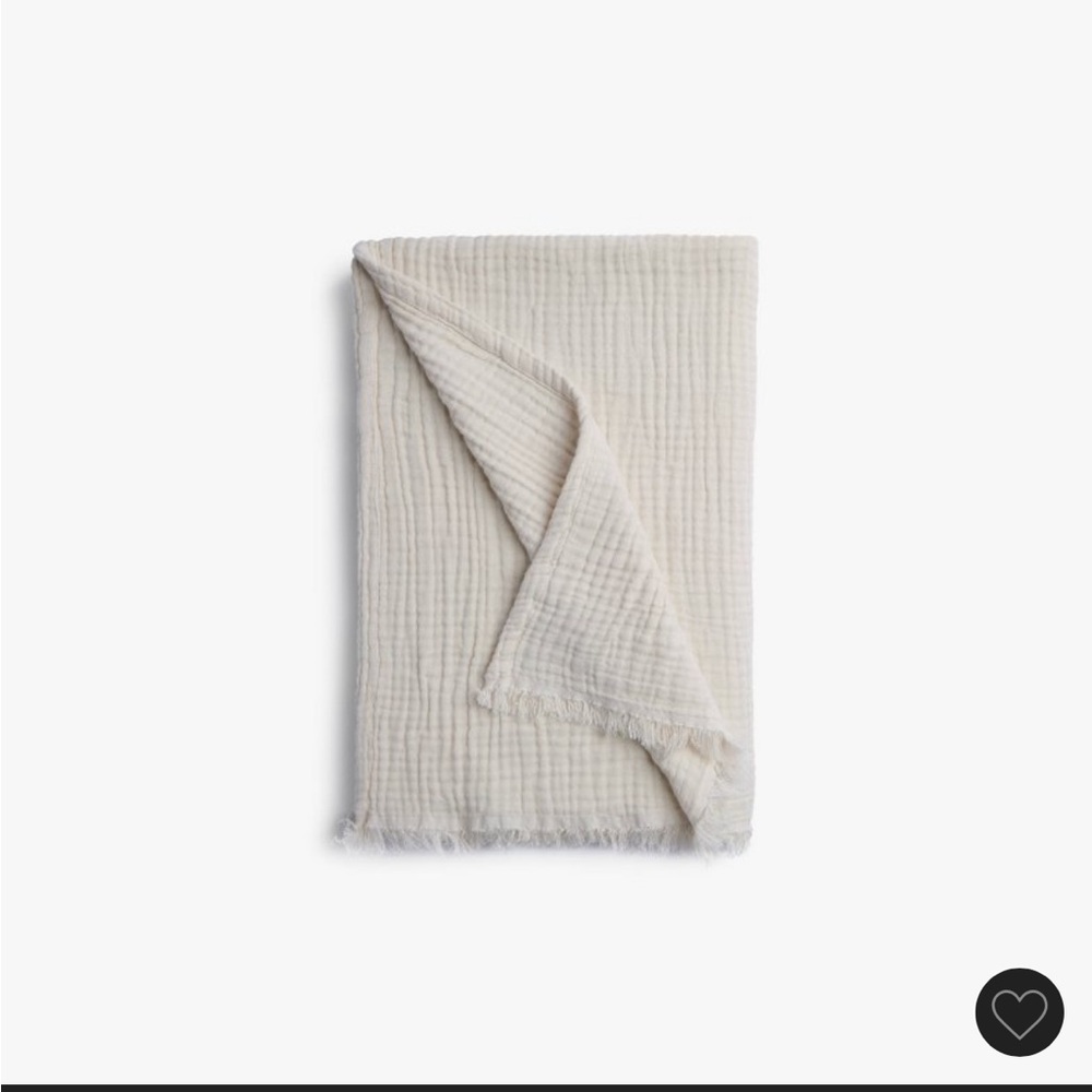 Parachute Cream Cotton Throw Blanket - Picture 2 of 3